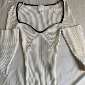 White long flared sleeve shirt
